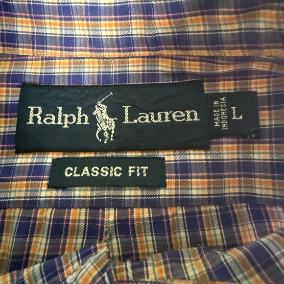 Ralph Lauren purple and orange Plaid Shirt L - Picture 2 of 6